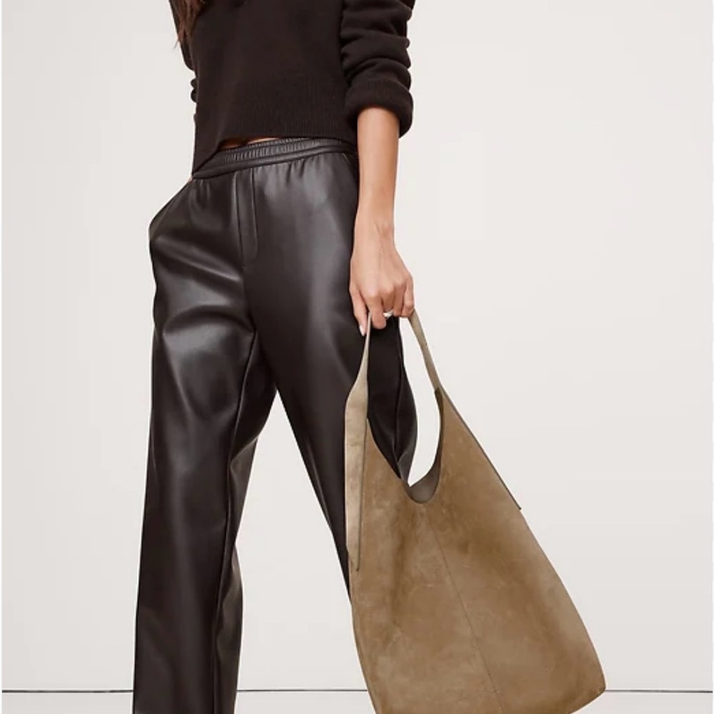Banana Republic Olive Suede Tote Bag
